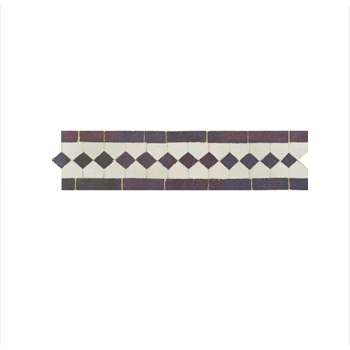 Mosaic House Moroccan tile Dfira DRH-H 9-1 Purple White  zellige, mosaic, zellij, border, glaze, simple, traditonal 